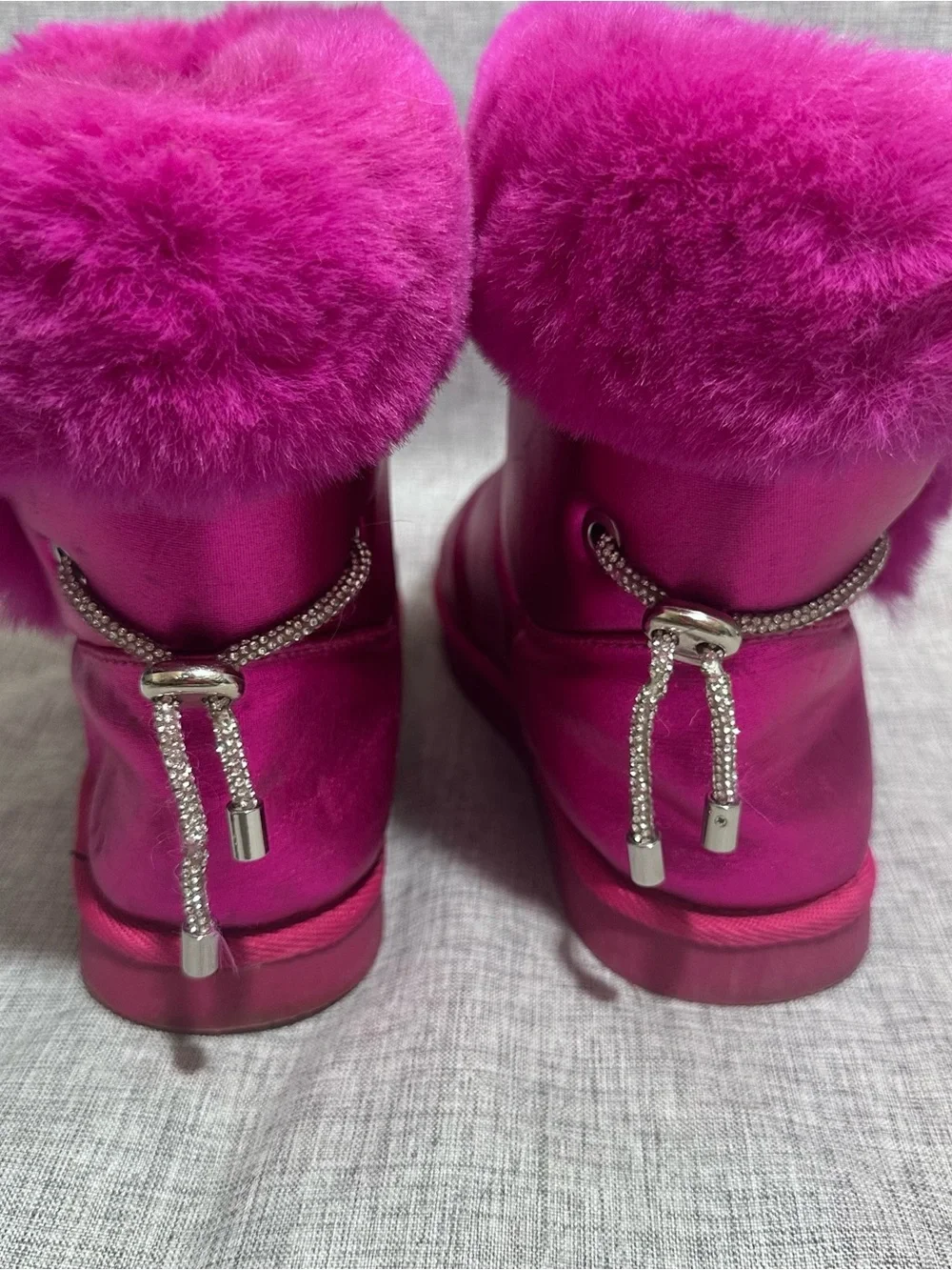 Juicy Couture kreed Metallic Hot fuchsia Fur Cuff Winter Boots